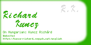 richard kuncz business card