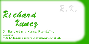 richard kuncz business card